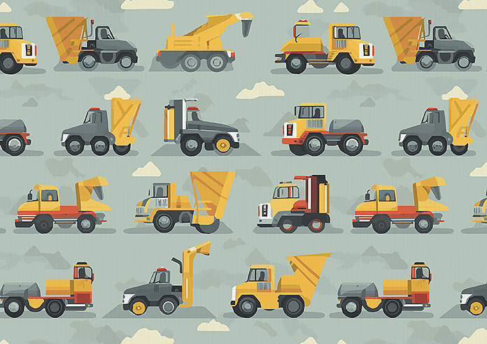 Construction Crew, Cement Grey - Motorised Roman Blind - Image 7